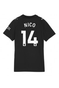 Manchester City Nico Gonzalez #14 Jalkapallovaatteet Naisten Vieraspaita 2025-26 Lyhythihainen